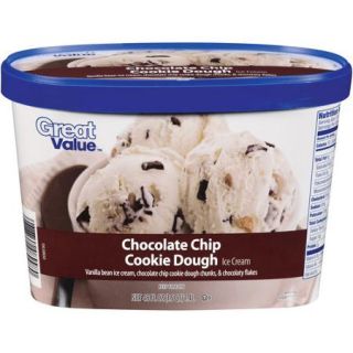 Great Value Chocolate Chip Cookie Dough Ice Cream, 48 oz
