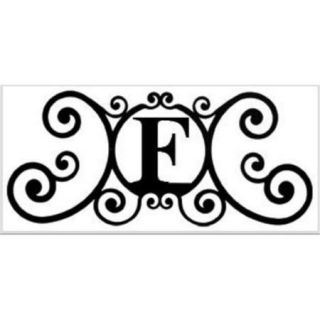 Village Wrought Iron HP OD F House Plaque Letter F