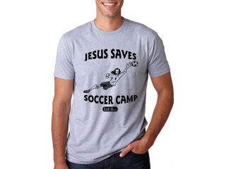 Jesus Saves Soccer Goalie T Shirt Funny Religion Sports Tee S