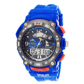 Everlast Diverse Sport Mens Dialog Round Watch with Blue Rubber Strap