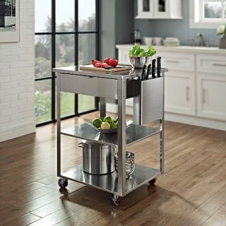 Crosley Culinary Prep Kitchen Cart   Stainless Steel   7743621