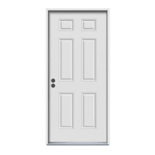 ReliaBilt 6 Panel Insulating Core Right Hand Inswing Primed Steel Prehung Entry Door (Common 32 in x 80 in; Actual 33.5 in x 81.75 in)