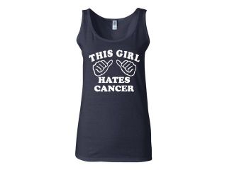 Junior This Girl Hates Cancer Humor Sleeveless Tank Top