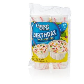 Great Value Birthday Bash Ice Cream Cups, 3 fl oz, 12 count
