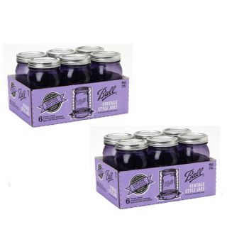 Ball Heritage Collection Purple Quart Wide Mouth Jars (Set of 12