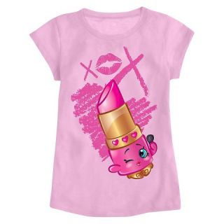 Girls Shopkins Lippy Lips Tee   Pink