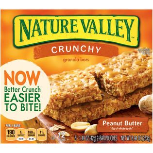 Nature Valley Crunchy Peanut Butter Granola Bars 8.94 OZ BOX   Food