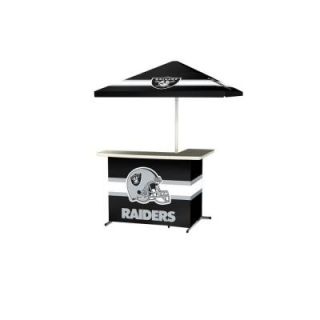 Best of Times Oakland Raiders All Weather L Shaped Patio Bar with 6 ft. Umbrella 2001W1210
