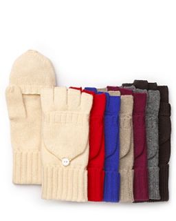 C by Cashmere Cable Pop Top Gloves