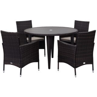 Safavieh Outdoor Living Cooley Brown/ Sand Dining Set (5 piece