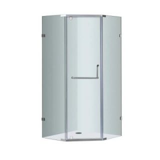Aston SEN973 36 in. x 75 in. Semi Framed Neo Angle Pivot Shower Enclosure in Stainless Steel with Clear Glass SEN973 SS 36 10