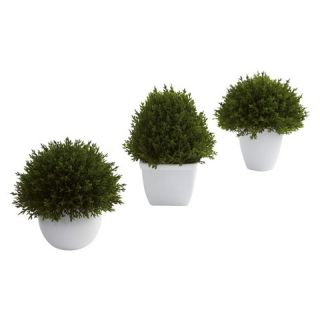 Nearly Natural Mixed Cedar Topiary Collection (Set of 3)