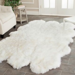 Safavieh Prairie Sheepskin/ Wool White Shag Rug (5 x 8)   14668290