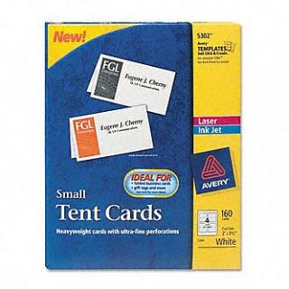 Avery Tent Cards, 2 x 3 1/2, 160 Cards per Box   Office Supplies