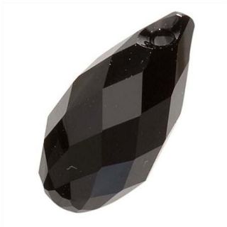 Swarovski Crystal, #6010 Briolette Pendants 13x6.5mm 2 Pieces, Jet