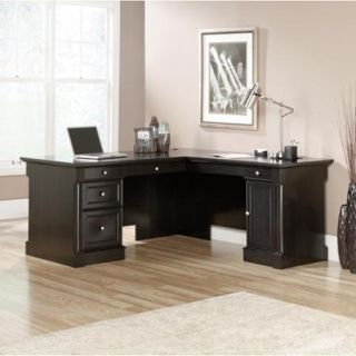 Sauder Furniture 417714 Avenue Eight L Shaped Black Oak Executive Office Desk