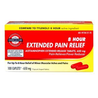 American Fare 8 Hour Extended Pain Relief Caplets 100 Count   Health