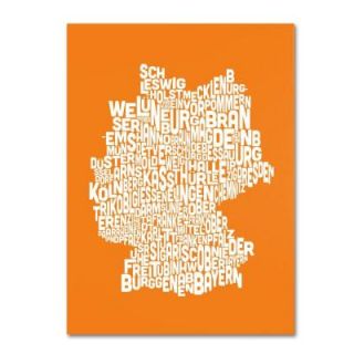 Trademark Fine Art 30 in. x 47 in. Germany Regions Map   Orange Canvas Art MT0281 C3047GG
