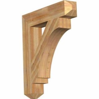 Ekena Millwork 6 in. x 36 in. x 32 in. Western Red Cedar Imperial Craftsman Rough Sawn Bracket BKT06X32X36IMP04RWR