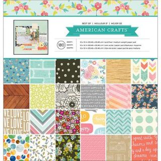 American Crafts 12" x 12" Best of Paper Pad, 180 Sheets