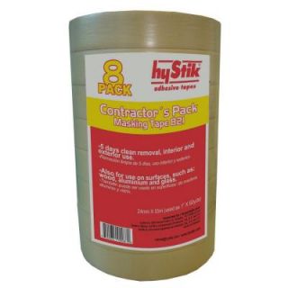 hyStik 1 in. x 60 yds. Contractor's Grade Painting Masking Tape (8 Pack) 821 1 8PK