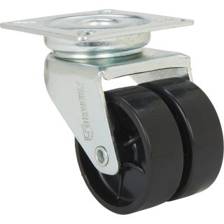 Strongway 2in. Swivel Dual-Wheel Caster — 180-Lb. Capacity, Polypropylene Wheels  Up to 299 Lbs.