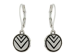 The Sak Etched Circle Drop Earrings Silver