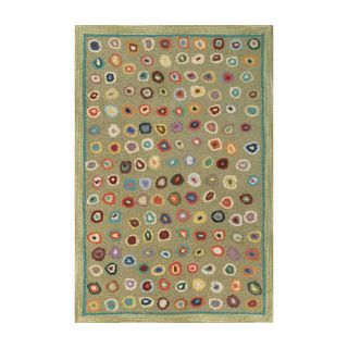 Dash and Albert Rugs Hooked Cats Paw Sage Micro Geometric Area Rug