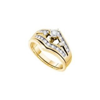 14K Yellow Gold 0.25ctw Channel Set Diamond Wedding Anniversary Bridal Ring
