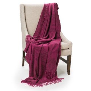 Johnstons of Elgin Bright Damask Throw Blanket   Cashmere 7107K