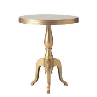 Home Decorators Collection Elaina Handcrafted Round Shiny Gold Accent Table 6865700530