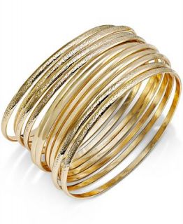 Style & Co. Gold Tone Textured Bangle Bracelet Set   Jewelry & Watches