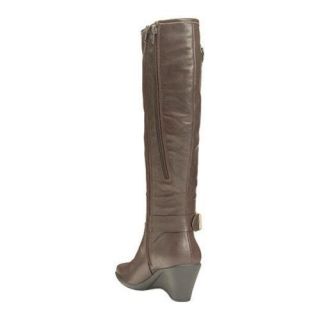 Womens Aerosoles Wonderful Wide Calf Boot Brown Faux Leather