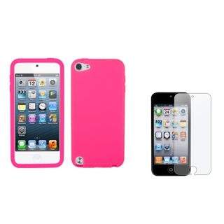 INSTEN Pink Leather iPod Case Cover and LCD Screen Protector Kit for