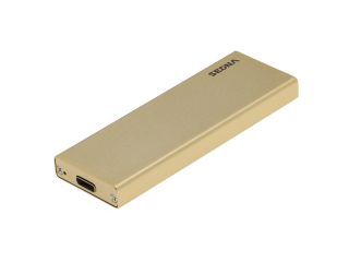 SEDNA    USB 3.1 ( GEN 2 10Gbps ) M2 NGFF ( SATA III ) SSD Enclosure with Type C Connector, gold color ( SSD not included )