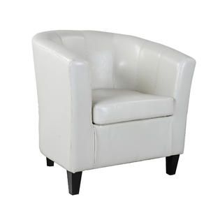 CorLiving Antonio Tub Chair in Creamy White Bonded Leather   Home