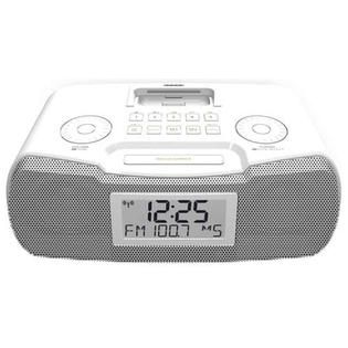 Sangean America White AM/FM RDS Atomic Clock Radio With iPod® Dock