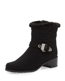 Stuart Weitzman Furgorby Acquatex Faux Fur Ankle Boot, Black