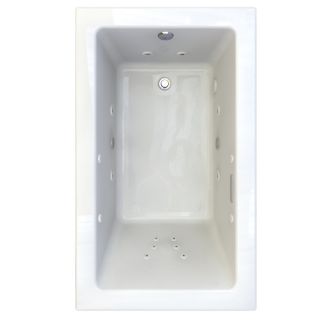 American Standard Studio 60 in L x 36 in W x 22.5 in H White Acrylic Rectangular Drop In Whirlpool Tub and Air Bath