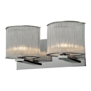 Alternating Current Array 2 Light Polished Chrome Oval Bath Vanity Light with Faceted Glass Rods AC1402