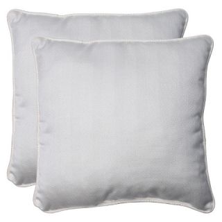 Sunbrella® Trax Outdoor 2 Piece Square Throw Pillow Set   Off White