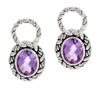 JAI Sukhothai Sterling and Gemstone Oval Hoop Charms —