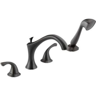 Delta Addison 2 Handle Deck Mount Roman Tub Faucet with Hand Shower Trim Kit Only in Venetian Bronze (Valve Not Included) T4792 RB
