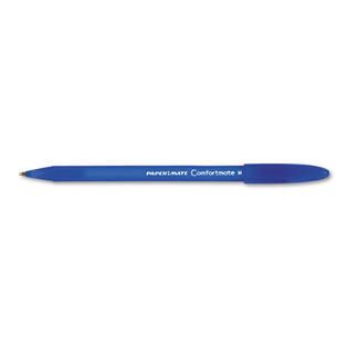 Paper Mate ComfortMate Ballpoint Stick Pen Blue Ink Medium Dozen