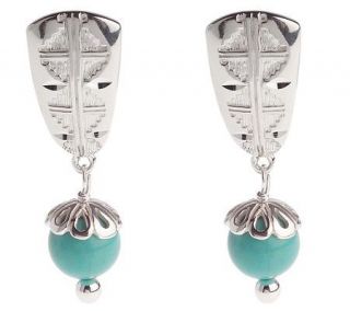 Sincerely Southwest Sterling Turquoise Drop Earrings —