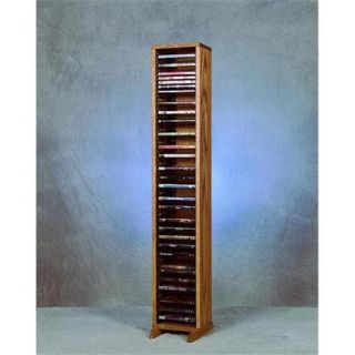 Wood Shed 110 4 DVD Solid Oak Tower for DVDs   Individual Locking Slots