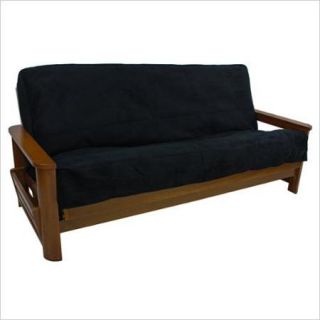 Blazing Needles Solid Twill Full Size Futon Cover in Black 9" and 10" Full