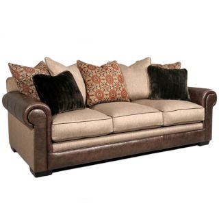 Fairmont Designs Made To Order Ally/Walnut Bonded Leather Avery Sofa
