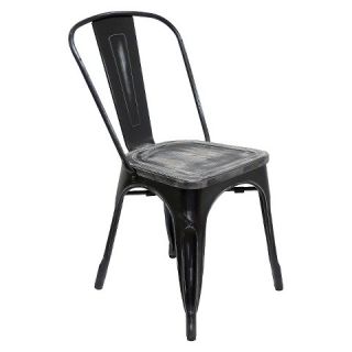 AEON Garvin Galvanized Steel and Wood Seat Chair (Set of 2)