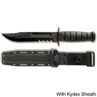 Ka Bar Full size Serrated Edge Black Fixed Blade Knife  